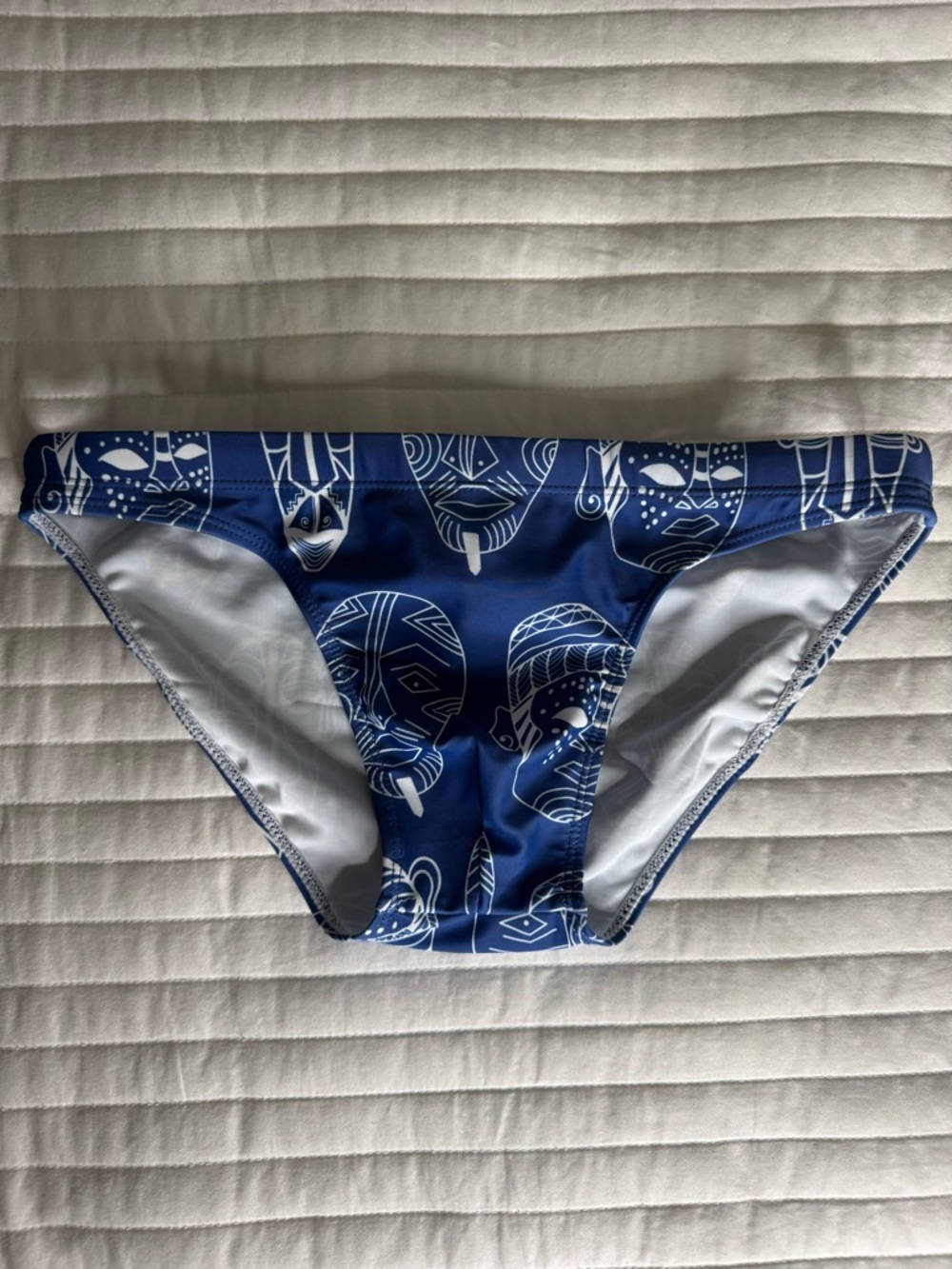 Men's Blue Printed Swim Briefs